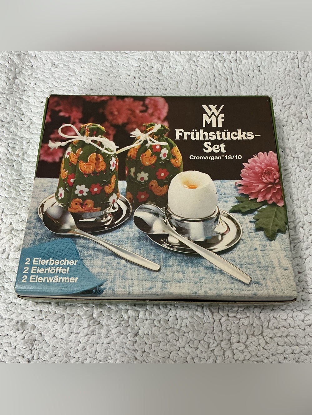 Vintage Germany Stainless Steel Egg Set Fruhstucks Cromargan 18/10